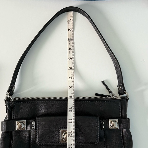 Banana Republic Shoulder Bag Pebble Leather Black Medium - Picture 13 of 16